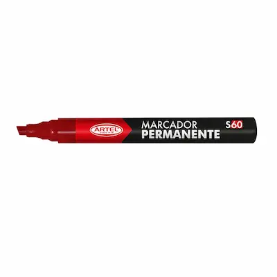 PLUMON PERMANENTE PUNTA BISELADA ARTEL - ROJO
