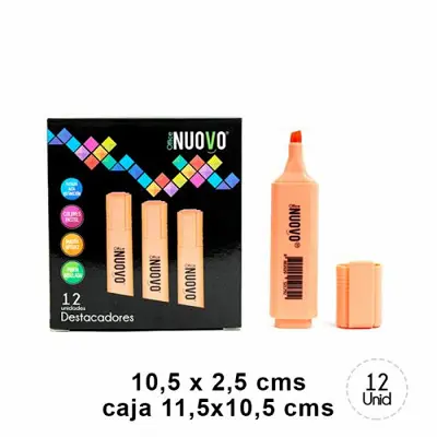 DESTACADOR PASTEL NUOVO GRUESO - NARANJO