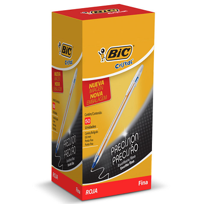 LAPIZ PASTA BIC P/FINA - ROJO