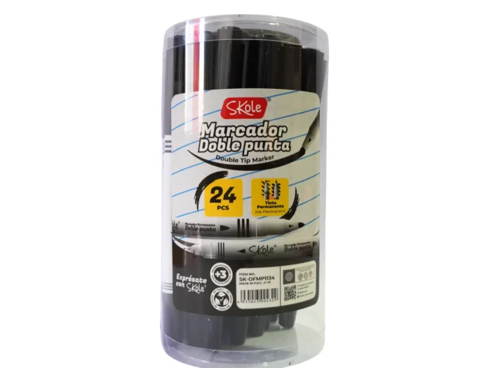 MARCADOR DOBLE PUNTA NEGRO SKOLE
