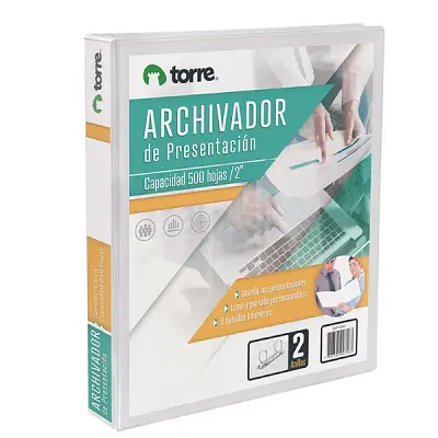 ARCHIVADOR TORRE OFICIO 2" BLANCO