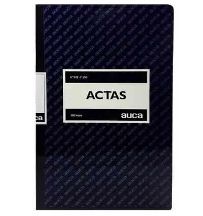 LIBRO ACTAS AUCA 100 HJS.