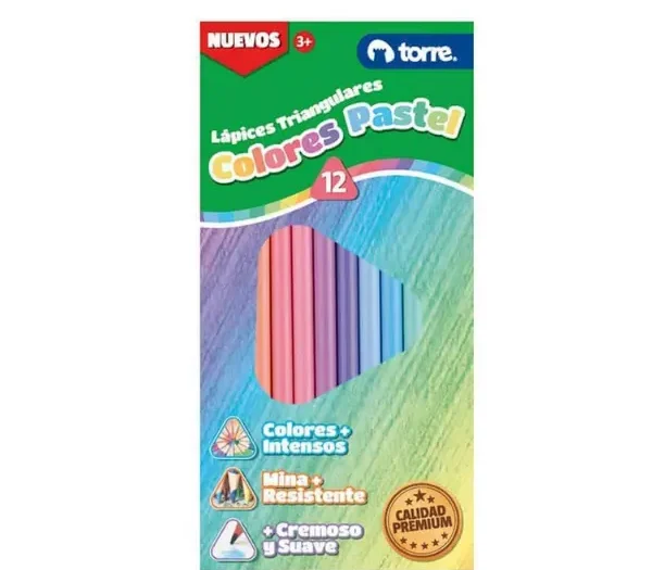 LAPIZ COLOR TORRE PASTEL 12 UNID.