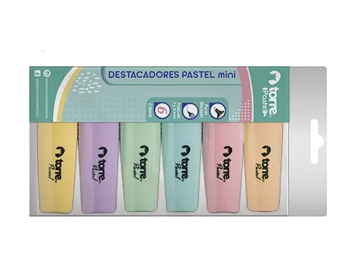 DESTACADOR PASTEL TORRE MINI 6 UNID