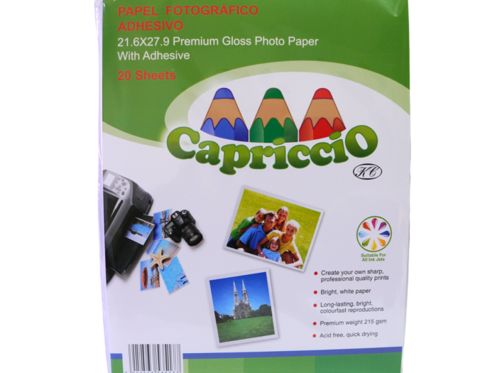 PAPEL FOTOGRAFICO AUTOADHESIVO 20 HJS 215 GRS