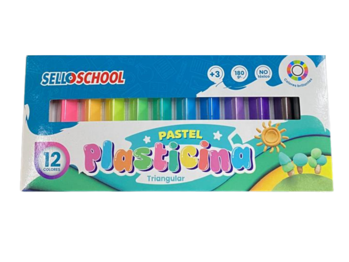 PLASTICINA ADIOFICE TRIANGULAR PASTEL 12 COLOR