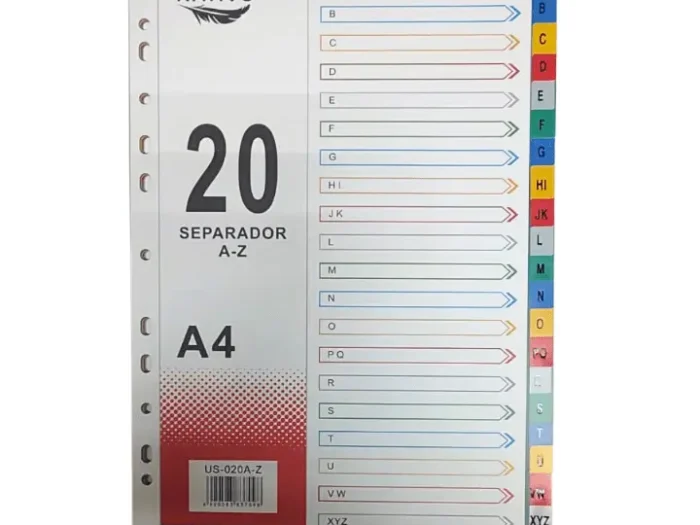 SEPARADOR A4 20 UNI.LETRA