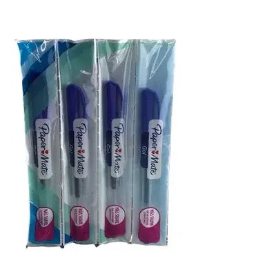 LAPIZ GEL PAPER MATE AZUL X4