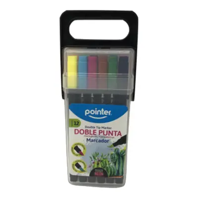 MARCADOR DOBLE PUNTA POINTER 12 COLORES