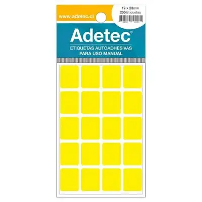 ETIQUETA ADHESIVA FLUOR AMARILLO 19X23MM
