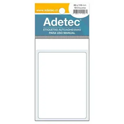 ETIQUETA ADHESIVA 80 X 110 MM