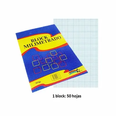 BLOCK MILIMETRADO OFICIO 50 HJS. - Imagen 2
