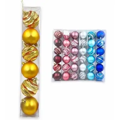 ESFERA ONDULADA COLORES NAVIDAD 6 UNID