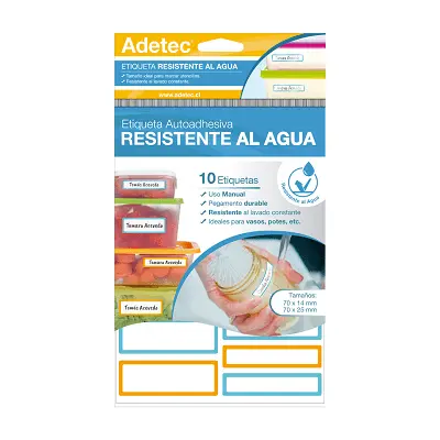 ETIQUETA ADHESIVA RESISTENTE AL AGUA 70X15 MM