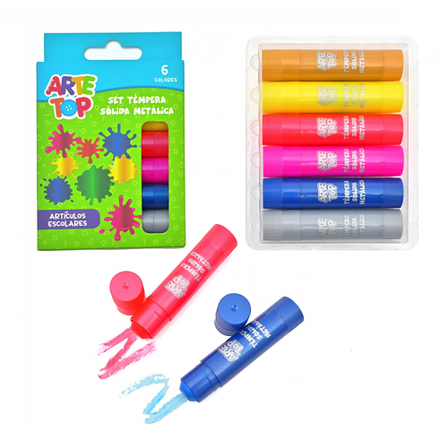 TEMPERA SOLIDA ARTE TOP METALICA 6 COLORES